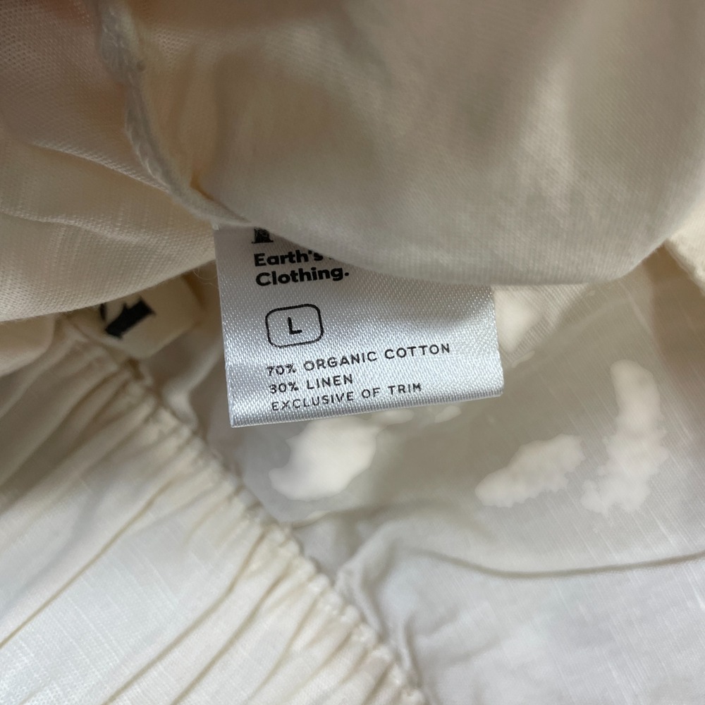 Pact Large Elastic Waist Pull On Beige Cotton Pants Wide Leg‎ Cropped - Picture 3 of 6